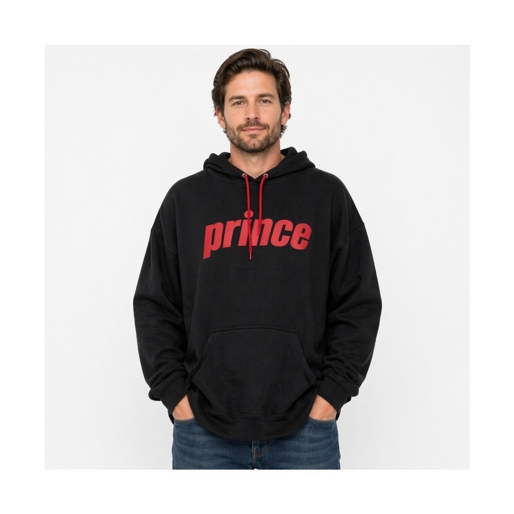 Prince Hoodie Black Sweatshirt Mens XXLarge Pickleball Pullover Logo Drawstring
